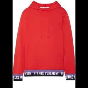 Opening Ceremony Ribbed cotton-jersey hooded top